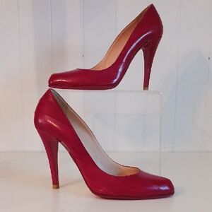 Christian Lacroix Red Eel Skin Pumps.